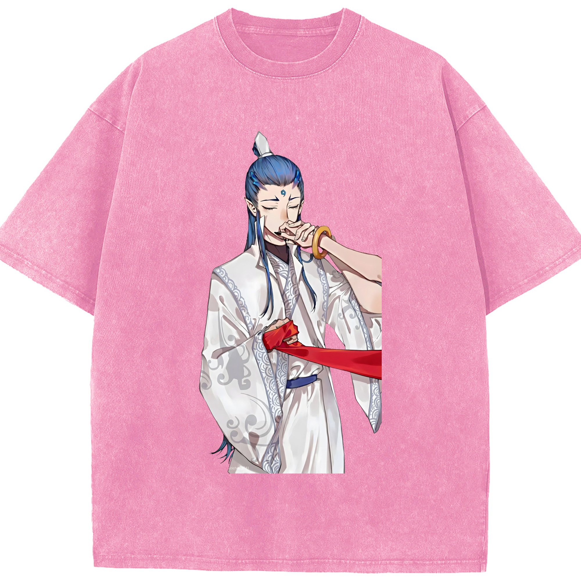 （画像用） Ne Zha 2 ナタ 魔童の大暴れ 綿100% ヴィンテージ風 半袖Tシャツ（フロントプリント）
